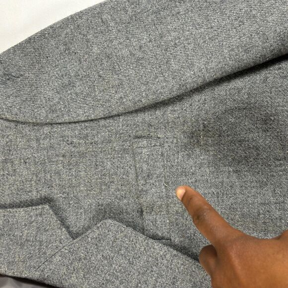 1970s Sue Brett grey blazer jacket, size 22 acrylic/wool double breasted jacket - Picture 7 of 10